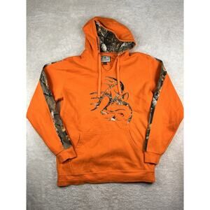 Legendary Whitetails Mens Sz LT Hoodie Orange Graphic Hunting Pullover jacket